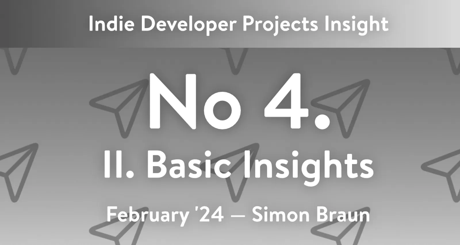 Indie Developer Projects Insight – Number 4, January 2024 by Simon Braun