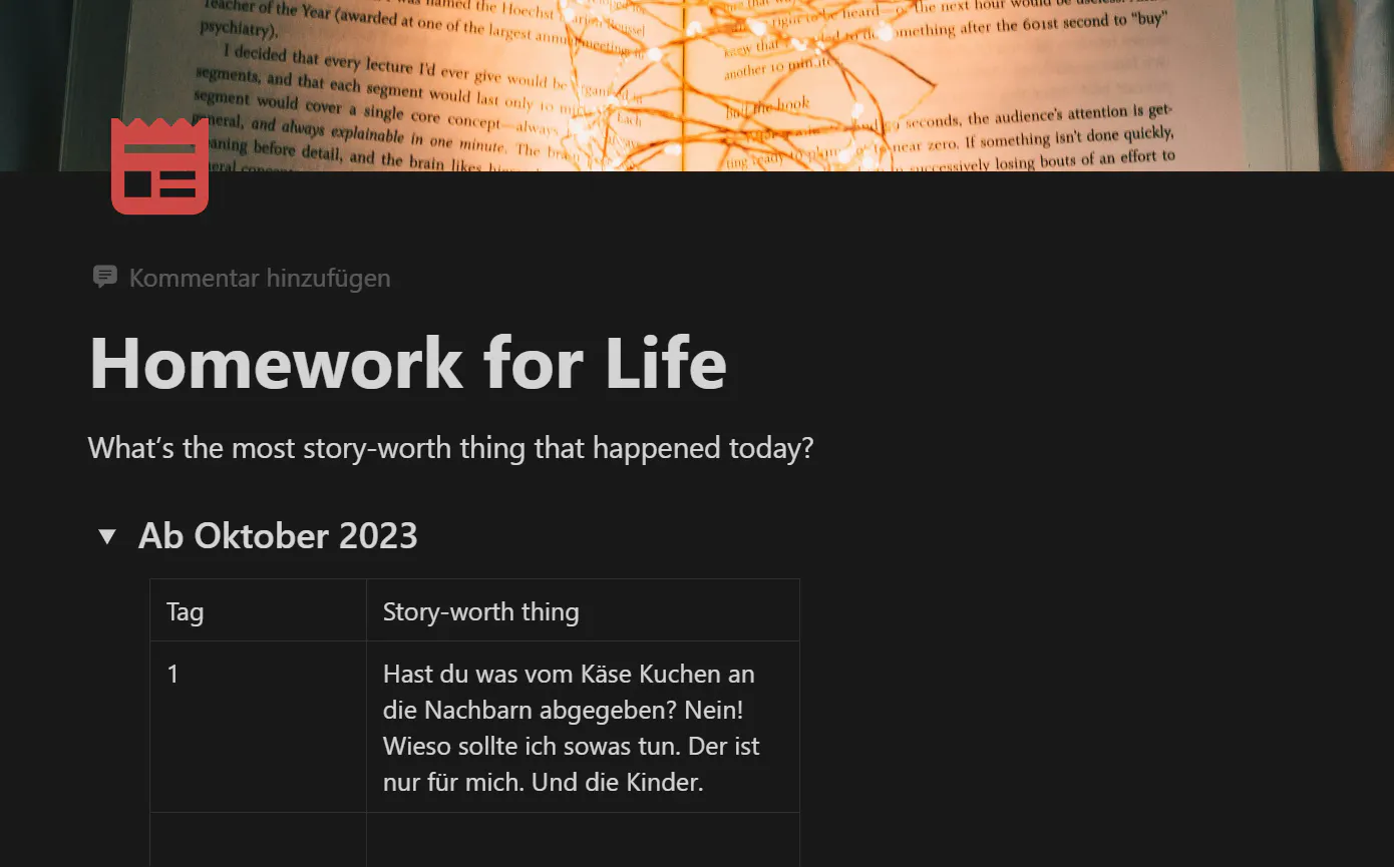 Meine Vorlage in Notion
