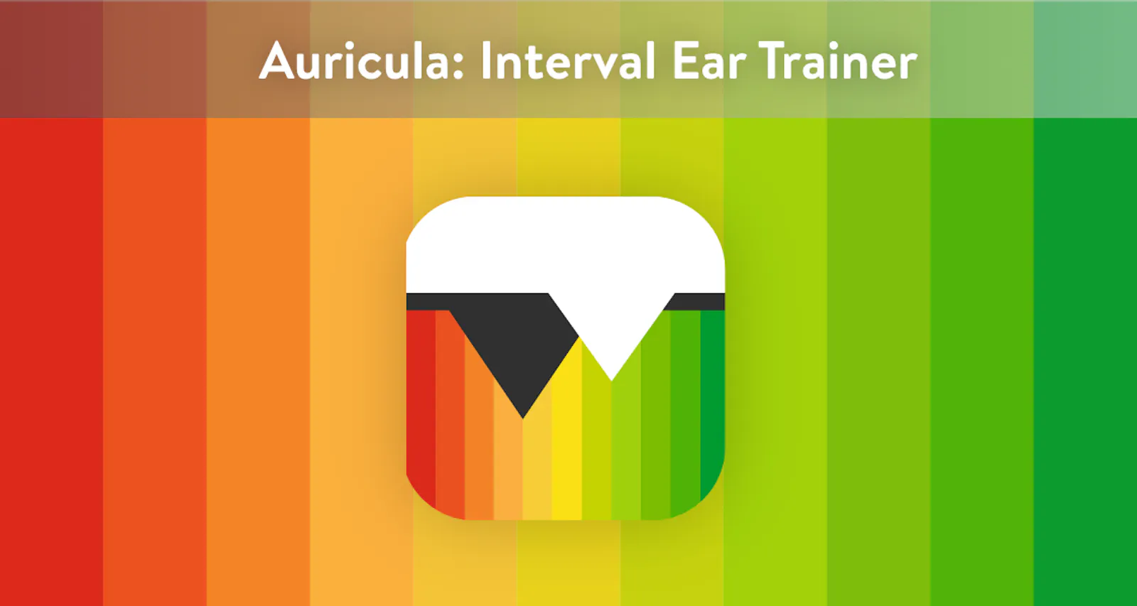 Auricula – Interval Ear Trainer: App icon showing two triangle indicators on rainbow colors.
