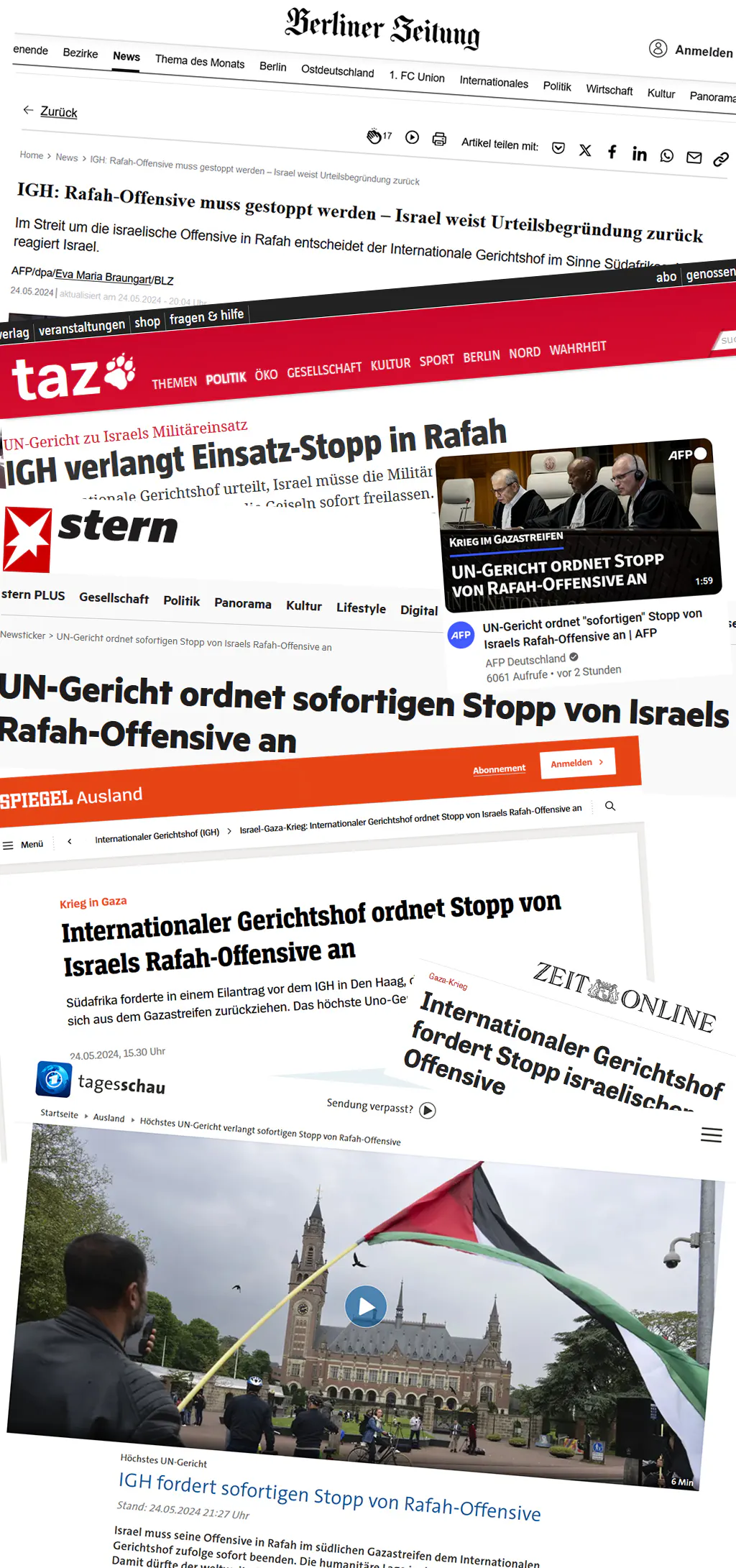 Kollage von Schlagzeilen