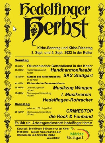 Programm Hedelfinger Herbst 2023