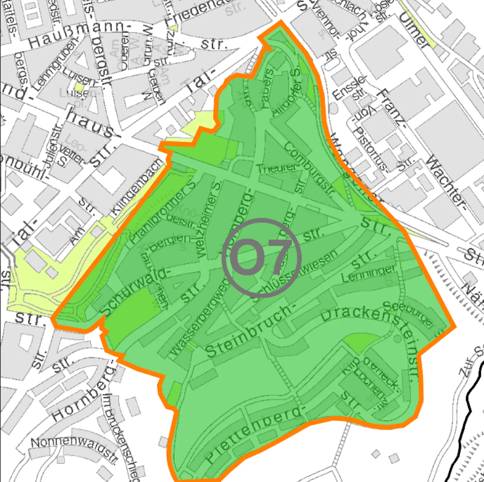 Gaisburg und der Plettenberg bekommen Parkraummanagement. Karte: Landeshauptstadt Stuttgart