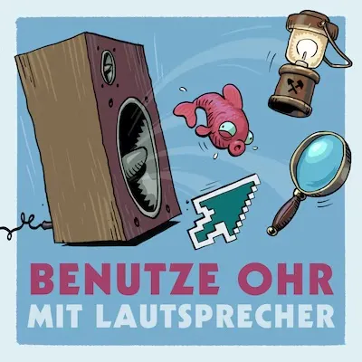 Steady Podcast Benutze Ohr mit Lautsprecher