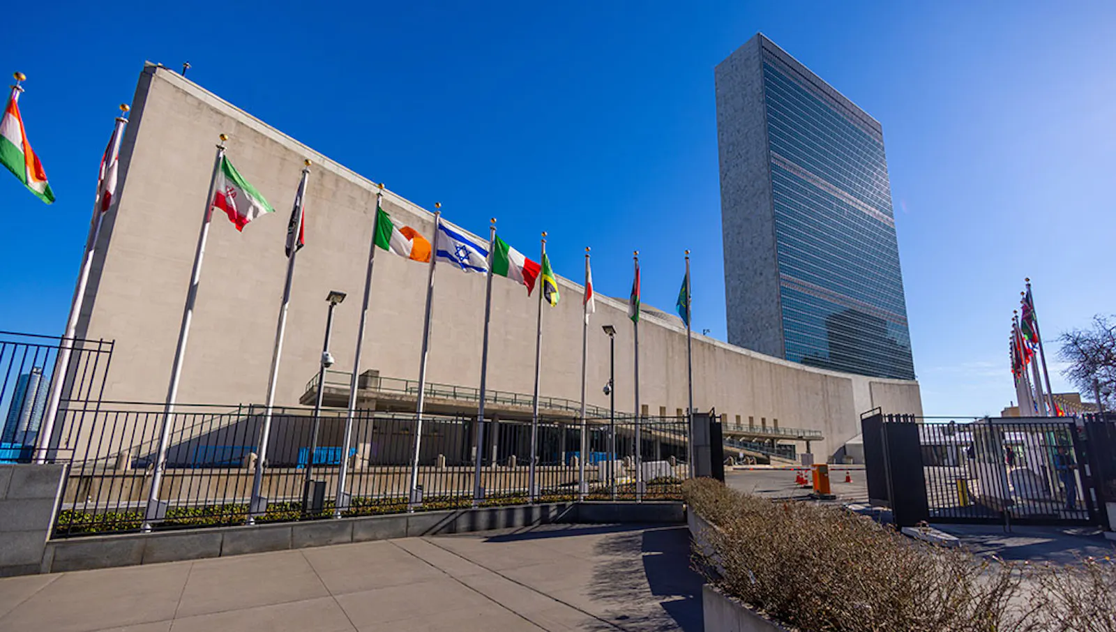 Blick auf das UN-Gebäude in New York
