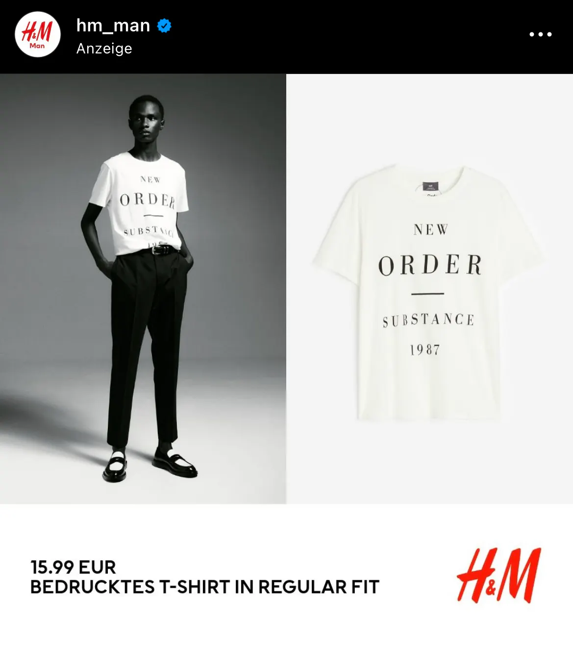 Joy-Division-Shirt bei H&M