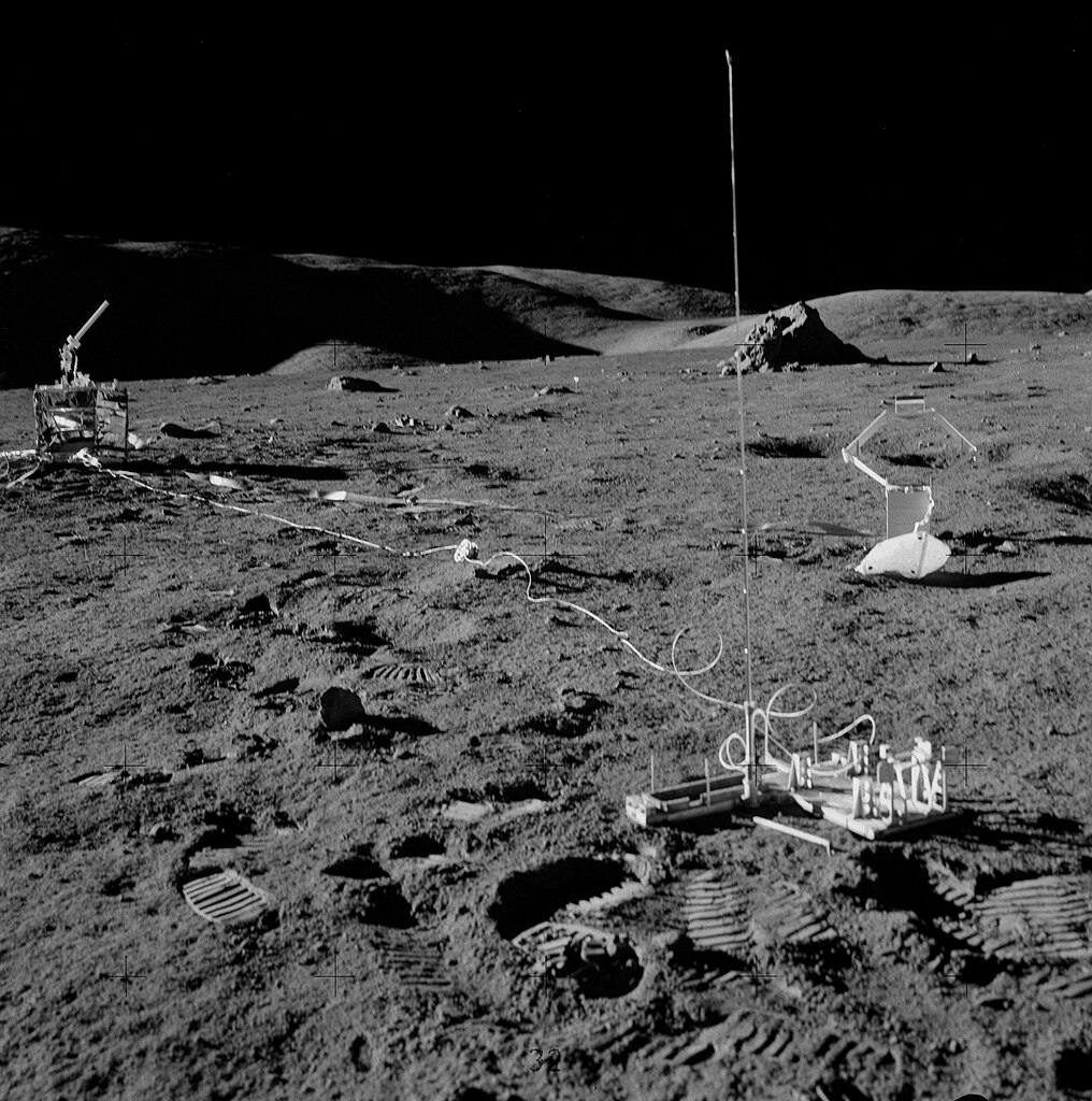 Seismische Experimente auf dem Mond (Bild: gemeinfrei)