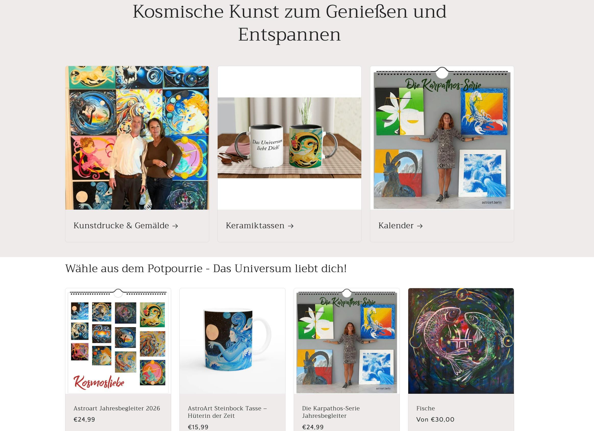 Willkommen in der kosmischen Welt von Vincent Schulz & Kirsten Hanser. Kosmische Kunst zum Genießen und Entspannen