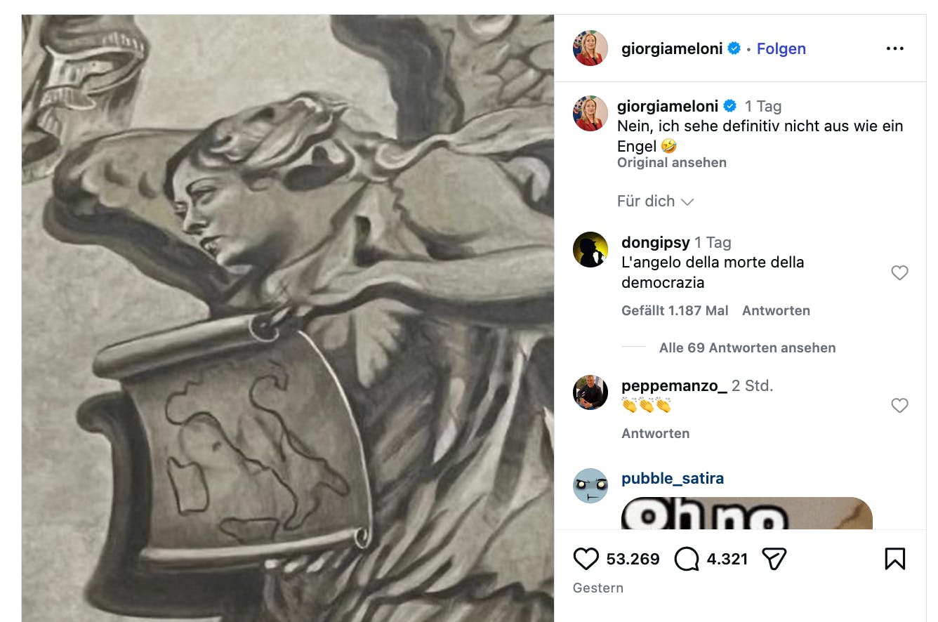Instagram-Post von Giorgia Meloni