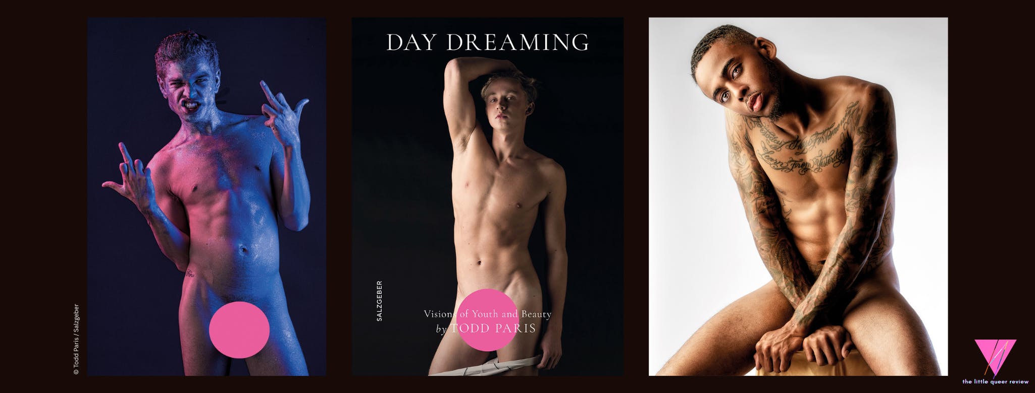 v. l. n. r.: Cover: Jimmy Fame "Did Somebody Say Expressive", Alex "Underwear Shoot", Jarred Thomas "Yes But No" //© Todd Paris / No Ordinary Productions, Inc. / Salzgeber Buchverlage