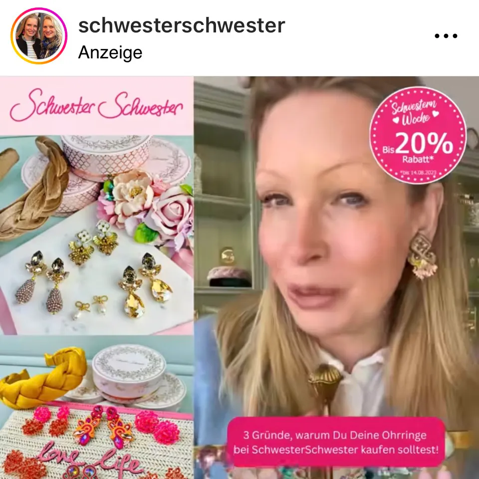 nstagram-Anzeige für Schmuck