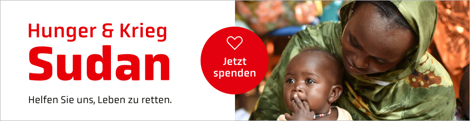 Du kannst die »Aktion Deutschland Hilft« unterstützen, den Menschen im Sudan zu helfen: Ein Klick für Deine Spende!