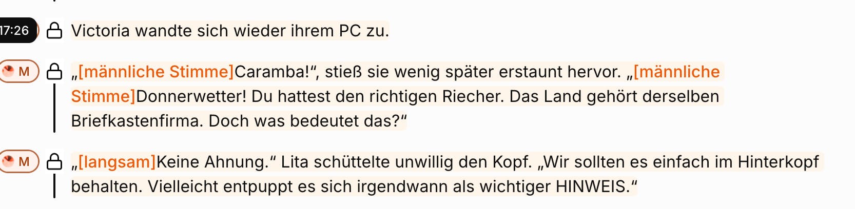 Ausschnitt aus dem Buchmanuskript, wie im Post beschrieben.