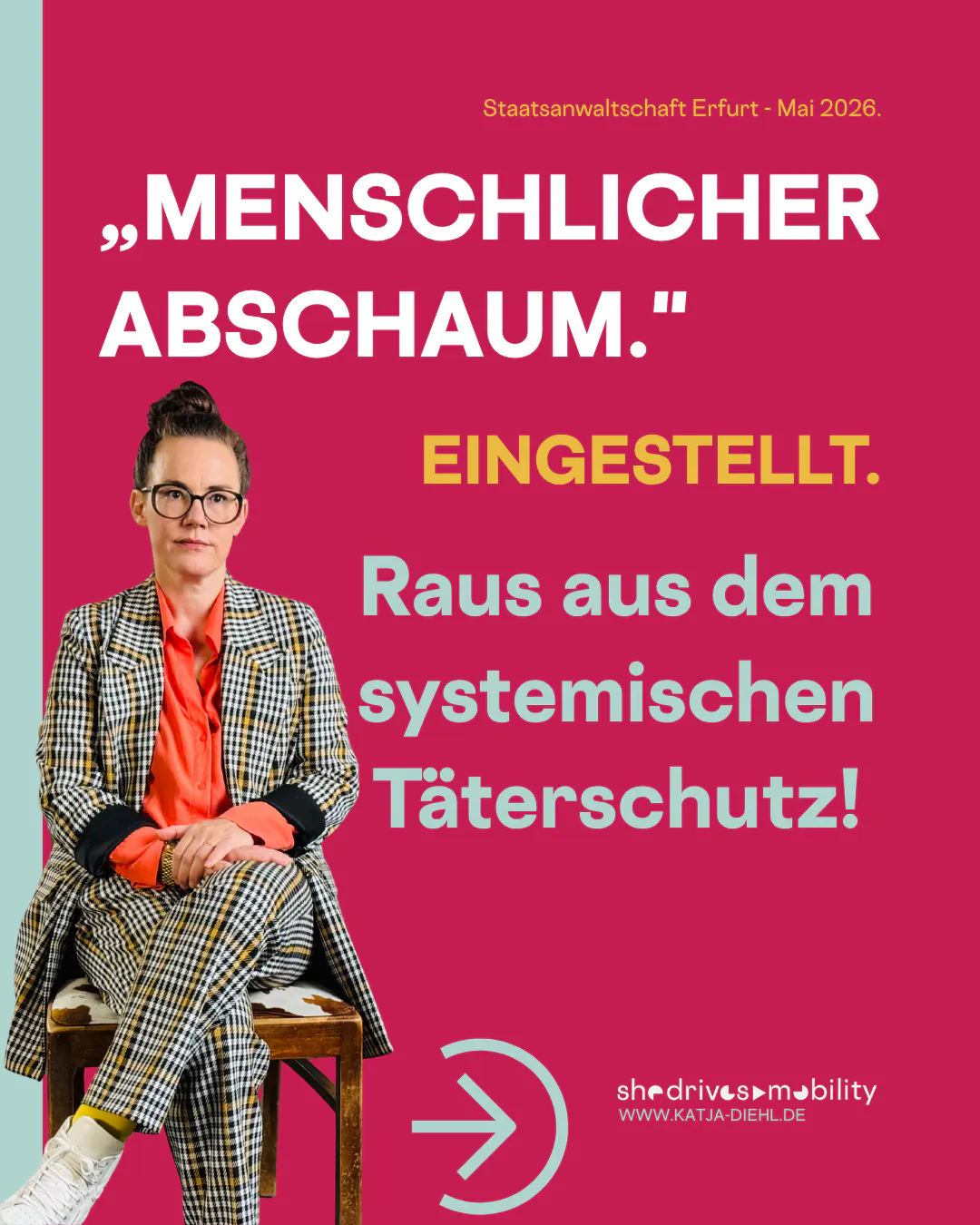 Rotes Sharepic mit weißer Schrift "Menschlicher Abschaum".