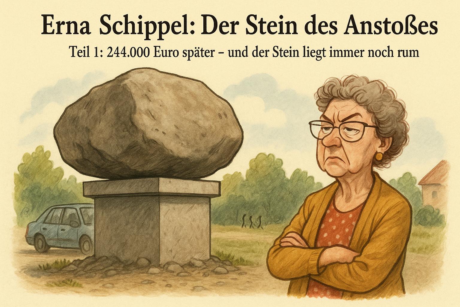 Erna Schippel Der Stein des Anstoßes - Teil 1 - 244.000 Euro später - und der Stein liegt immer noch rum.
