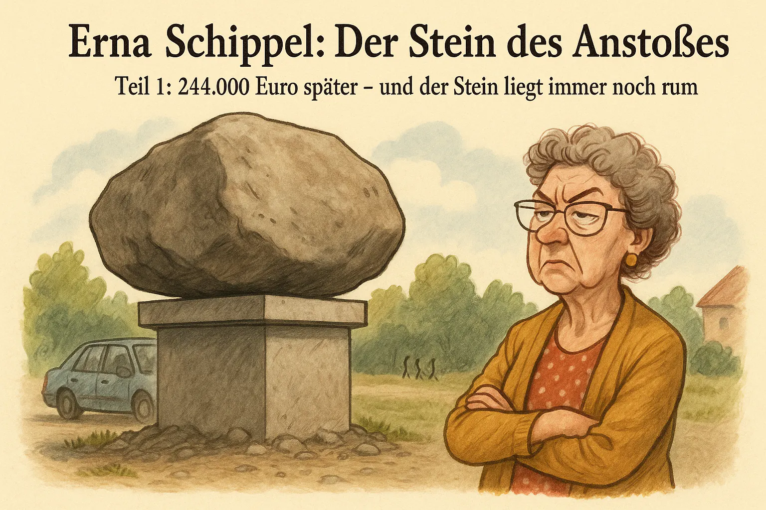 Erna Schippel Der Stein des Anstoßes - Teil 1 - 244.000 Euro später - und der Stein liegt immer noch rum.