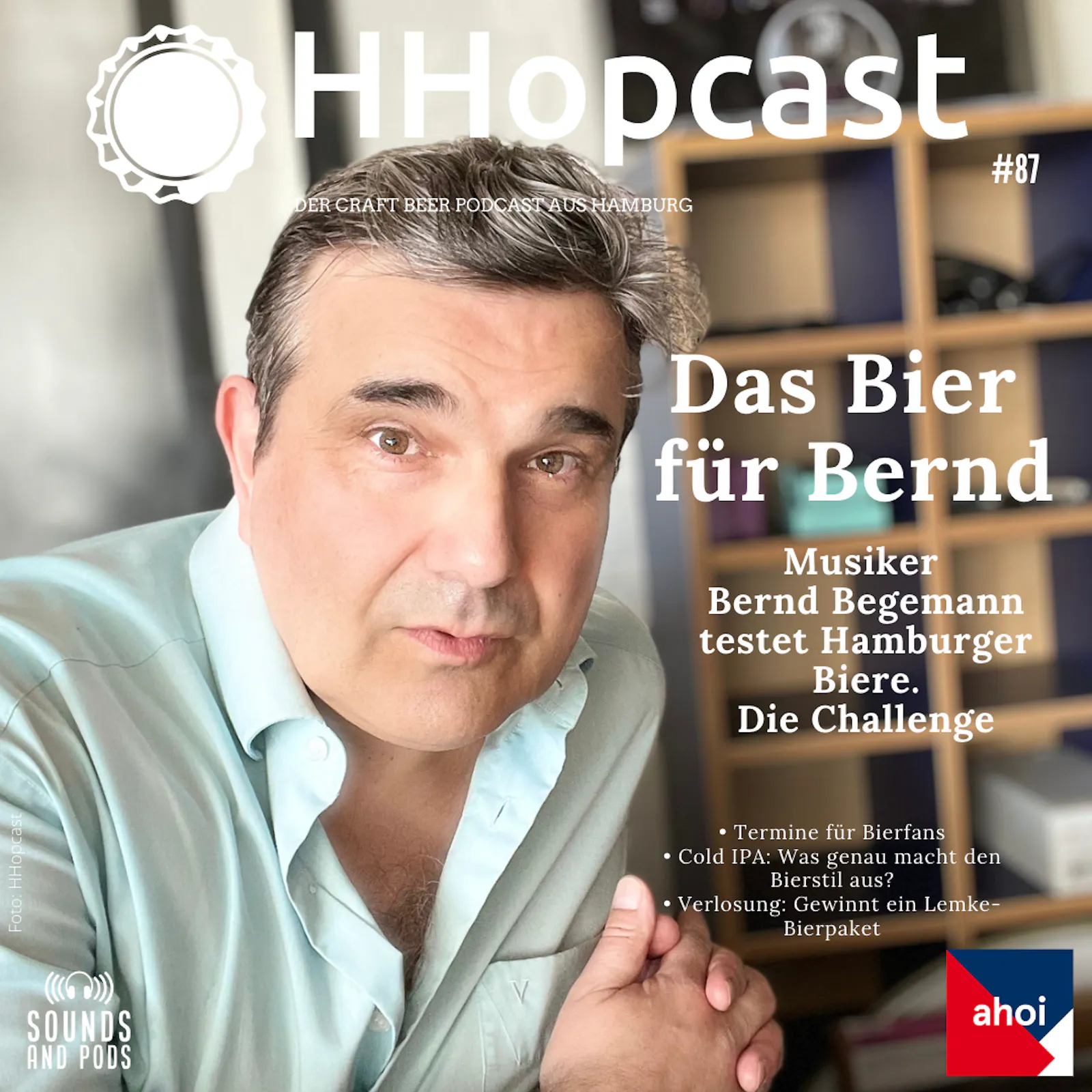 Bernd Begemann auf dem Podcast-Cover von HHopcast, dem Bierpodcast aus Hamburg