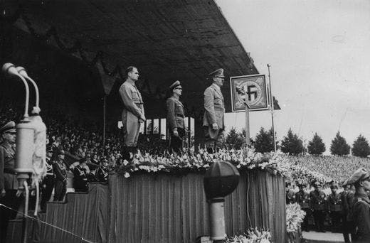 Die Nürnberger Reichsparteitage am Zeppelinfeld während der NS-Zeit.