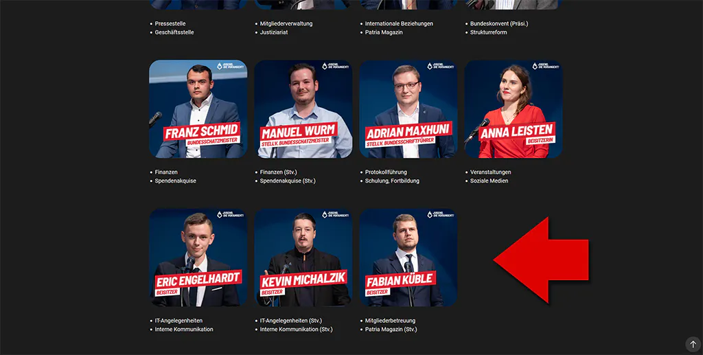 Screenshot des Budnesvorstandes der Jungen Alternativen