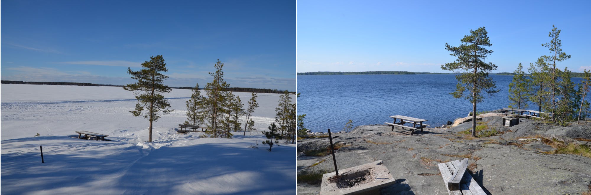 Hällskär Winter und Sommer