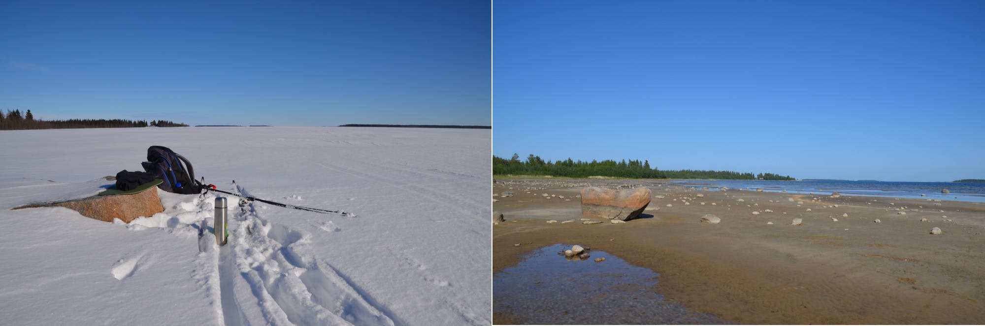 Ostseeküste Winter und Sommer