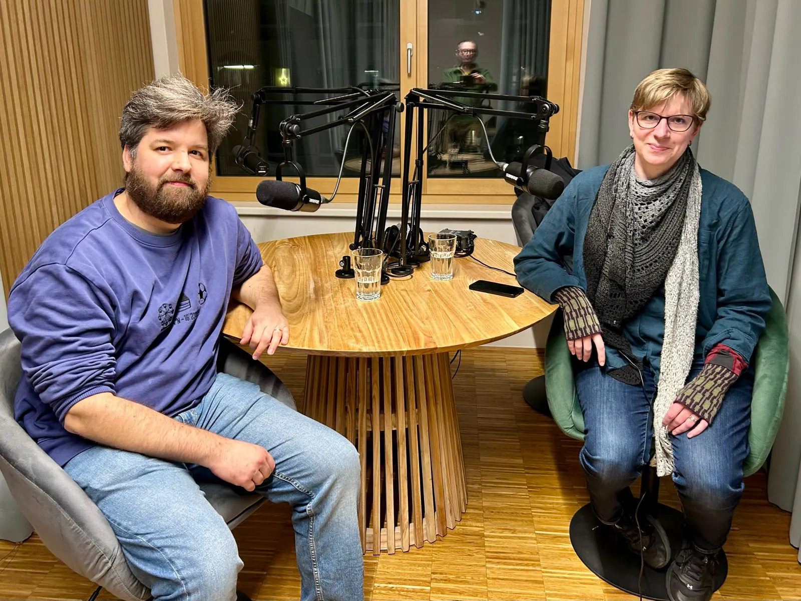 Dominik und Sonja im Podcast-Studio