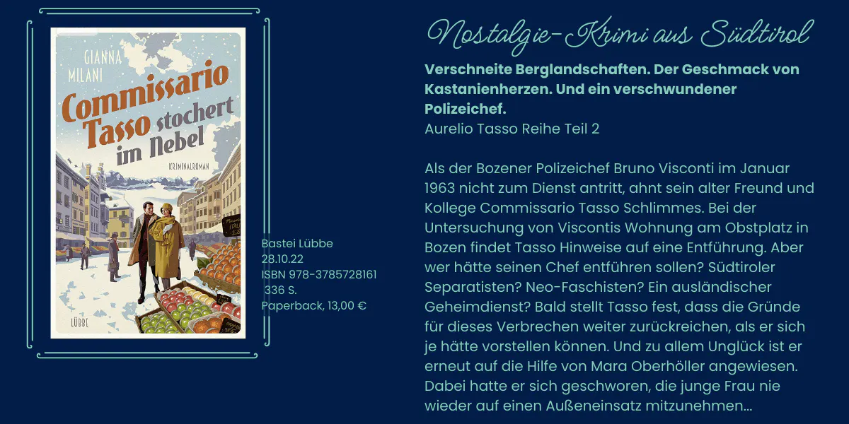 Cover und Klappentext des Romans Commissario Tasso stochert im Nebel