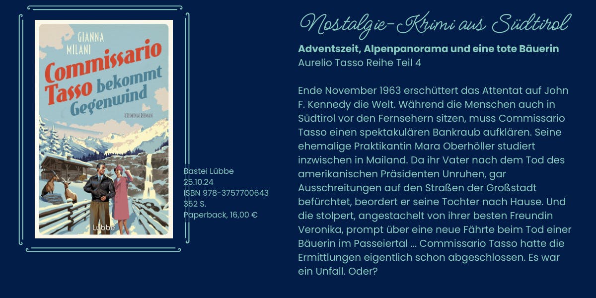 Cover und Klappentext des Romans Commissario Tasso  bekommt Gegenwind