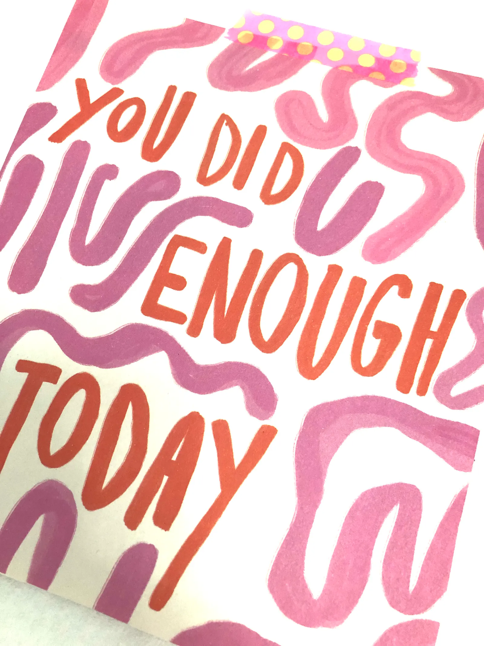Eine Illustratin des Satzes "You did enough today"