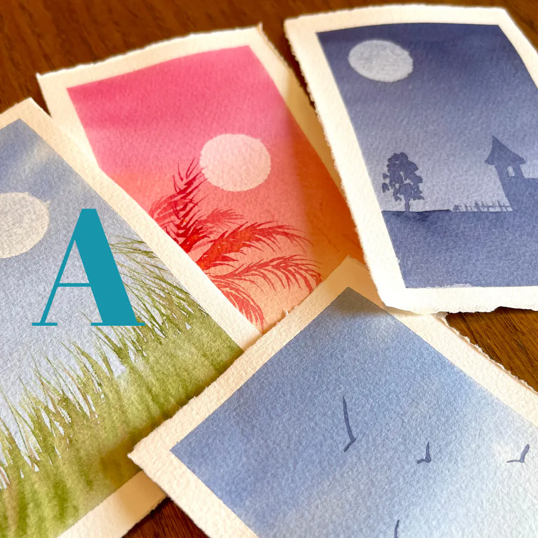 Einfache Landschaften mit Aquarell