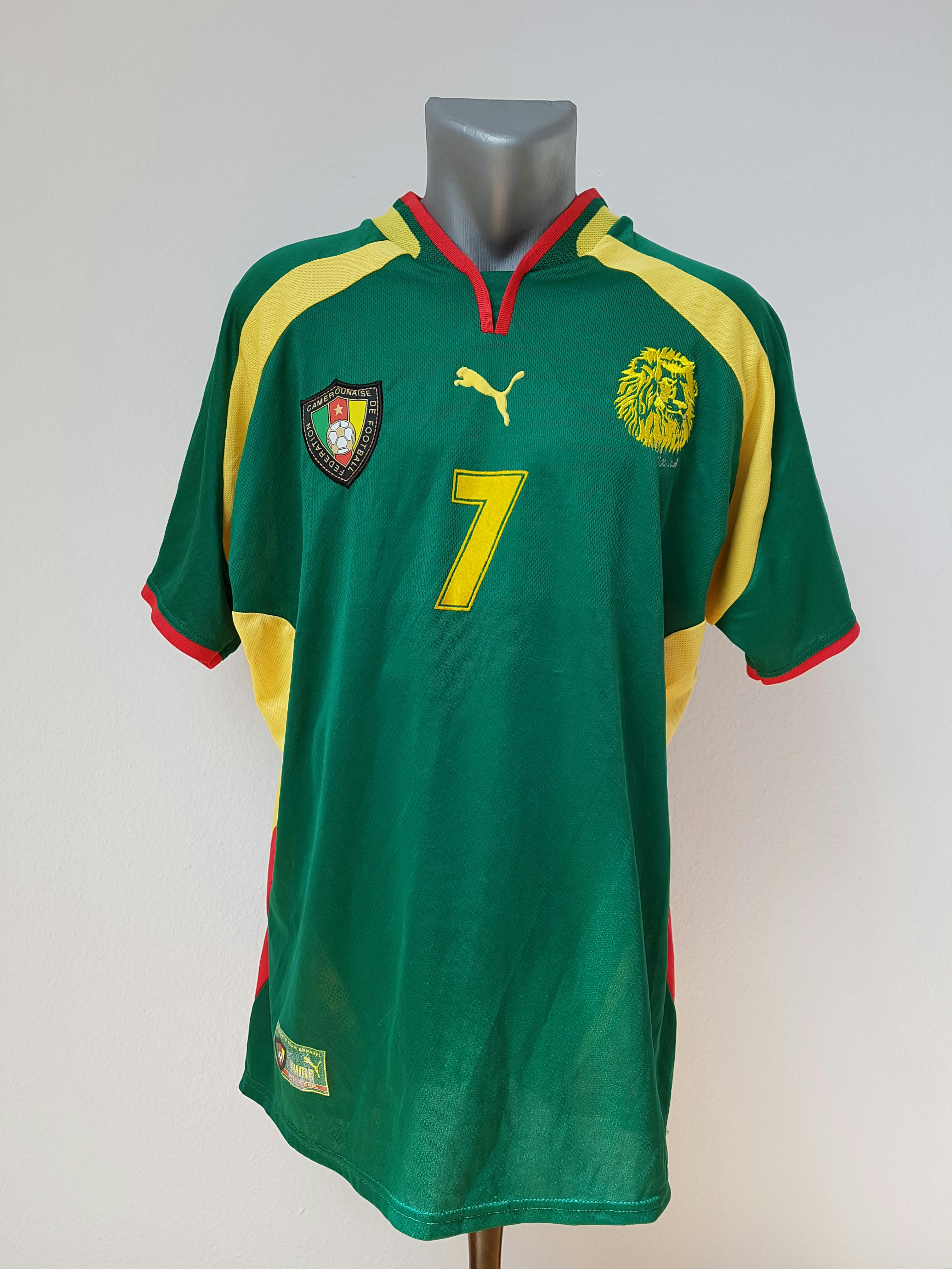 Original-Spielertrikot von Bernard Tchoutang (Roda JC Kerkrade) aus dem Endspiel des Afrika Cup 2000 zwischen Nigeria und Kamerun in Lagos, Nigeria.