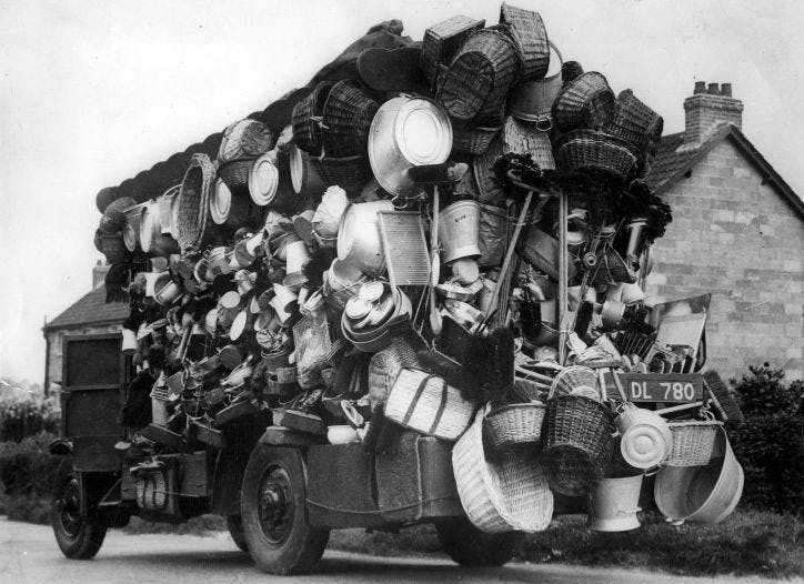 Auto eines fahrenden Händlers, Niederlande, 1930er Jahre