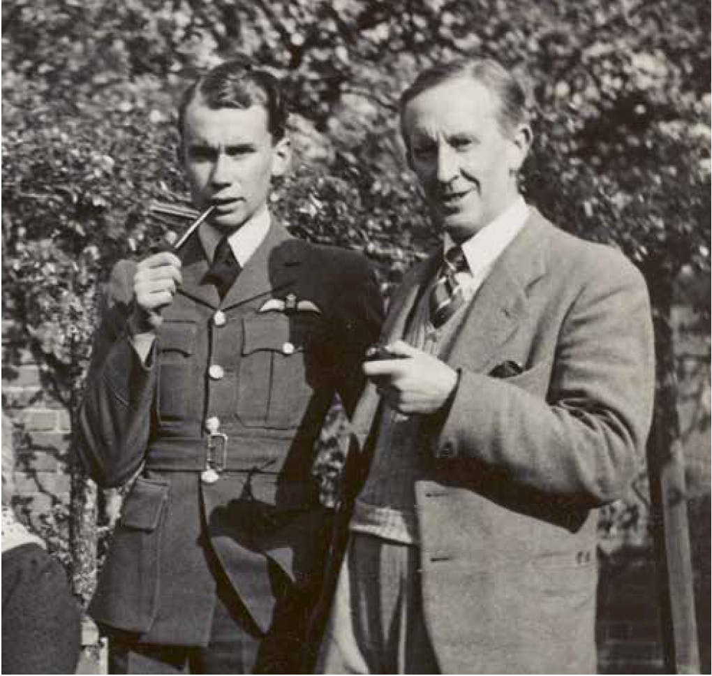 Christopher Tolkien and J.R.R. Tolkien in 1945