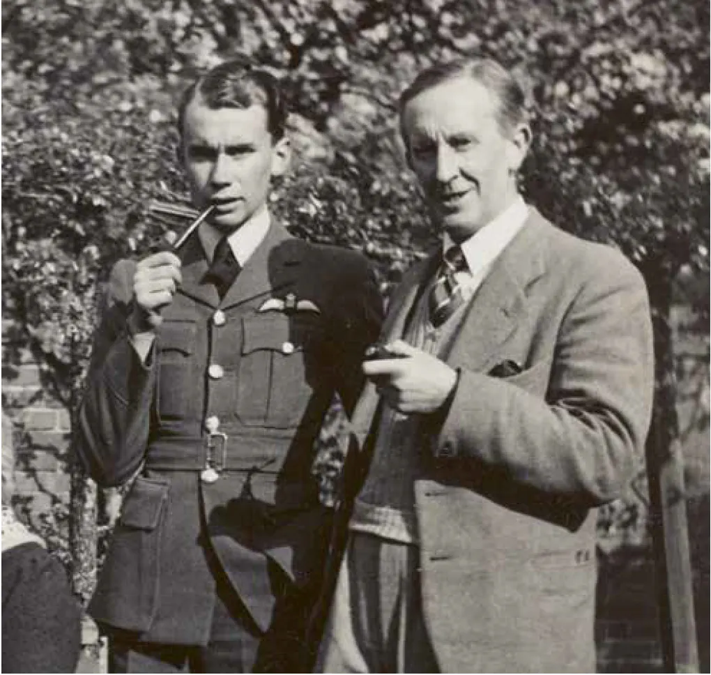 Christopher Tolkien and J.R.R. Tolkien in 1945