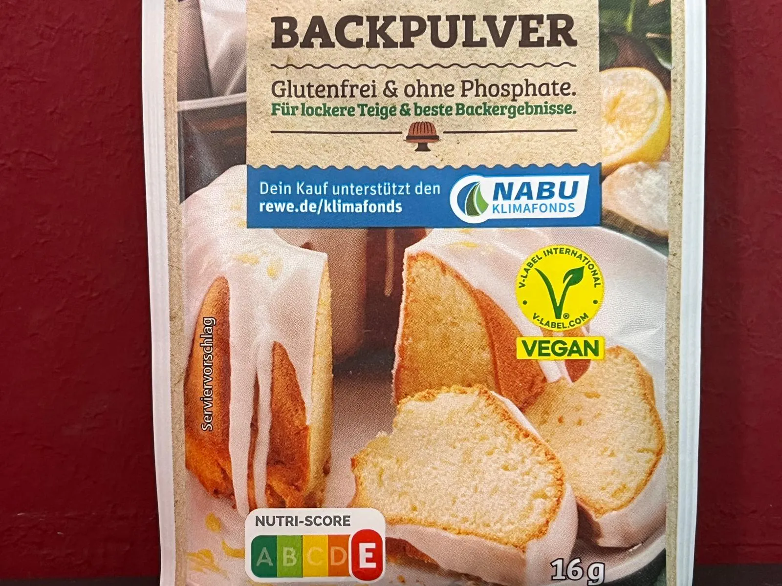 Eine Packung Backpulver