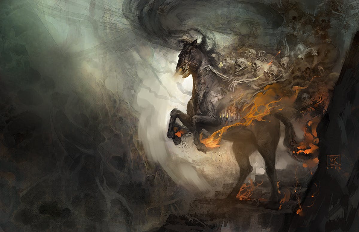 Nightmare, Illustration für Magic: The Gathering, 2001, Vance Kovacs.