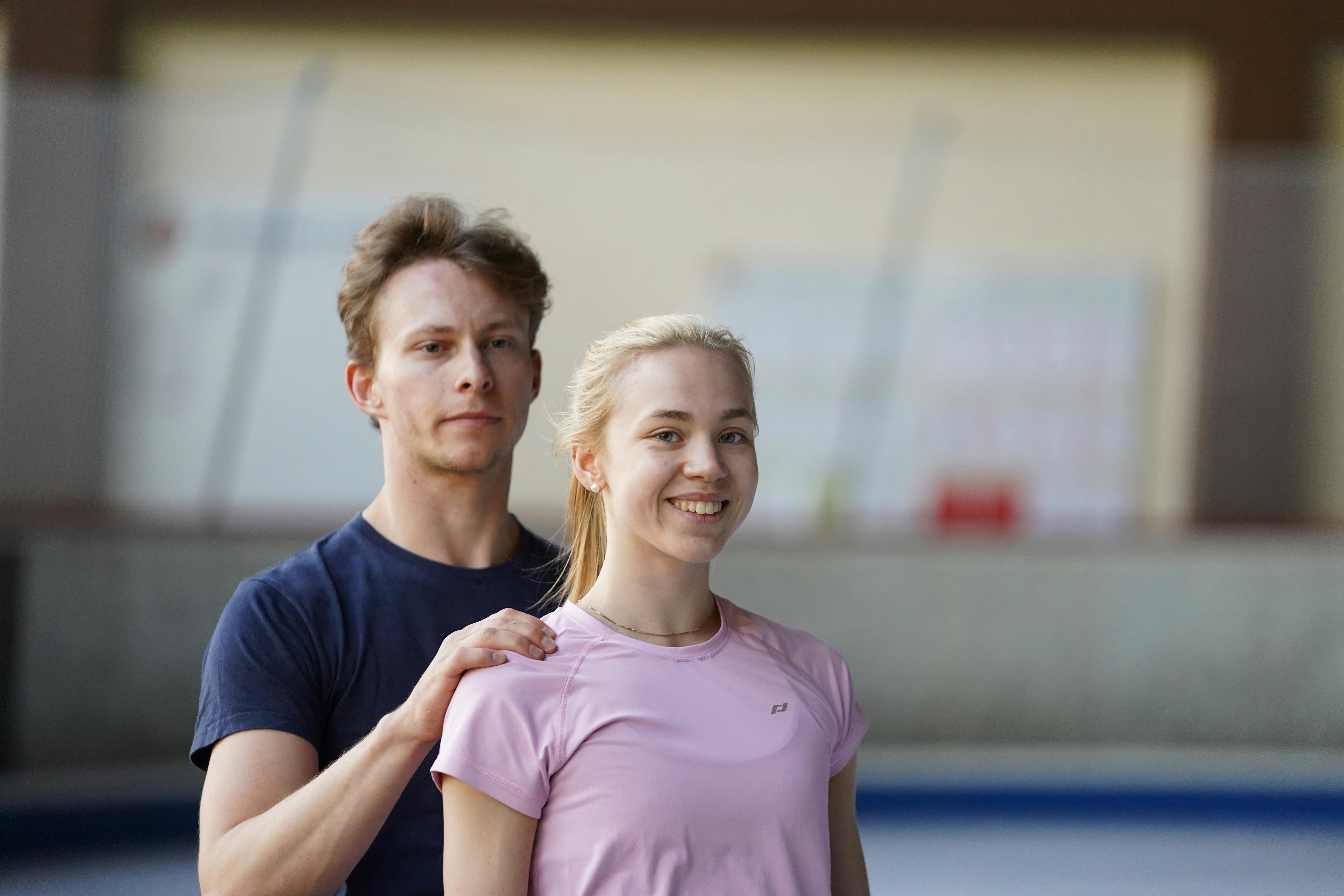 Eistänzer Milla Ruud Reitan/Nikolaj Majorov beim Training