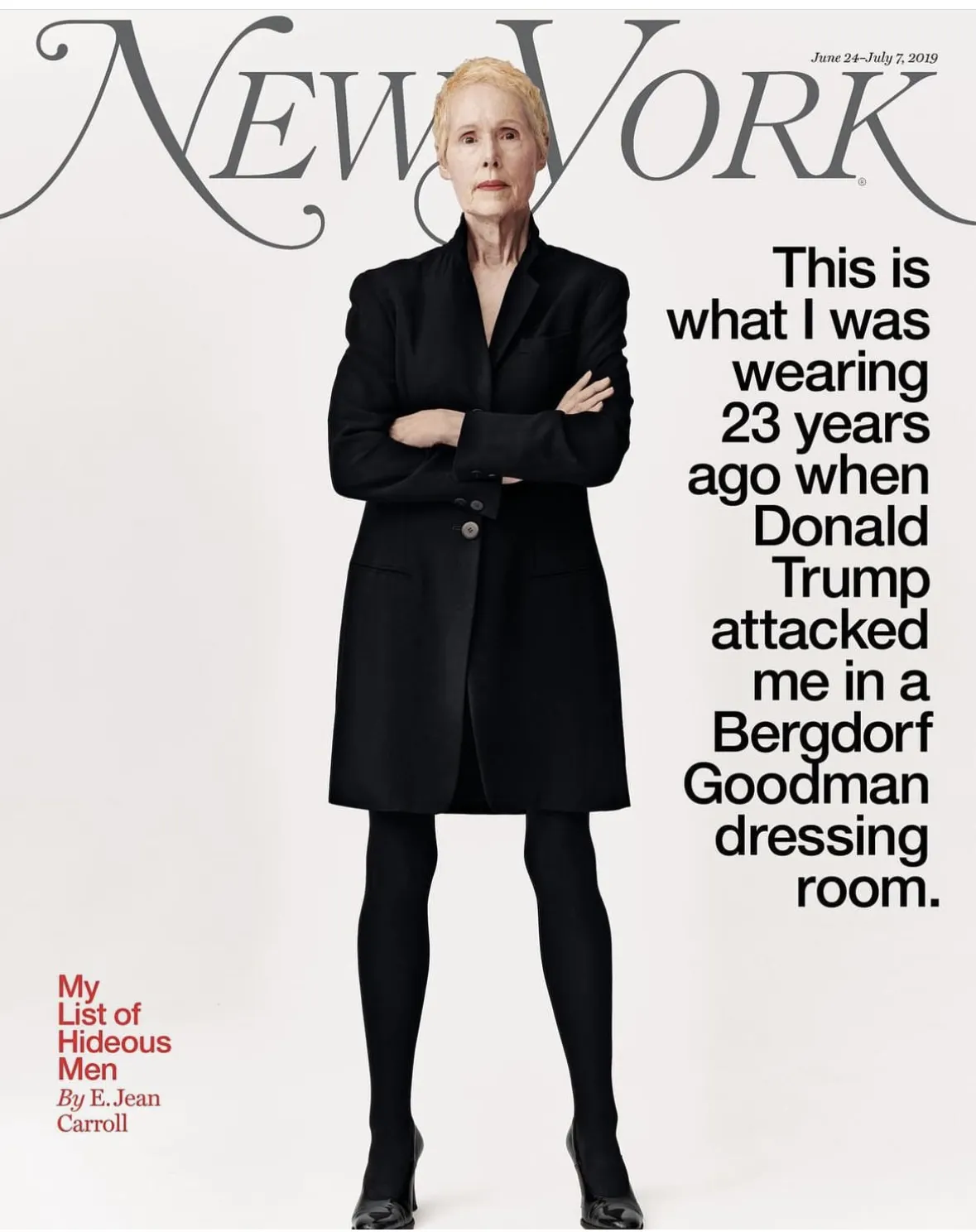 E Jean Carroll on the cover of New York magazine in 2019