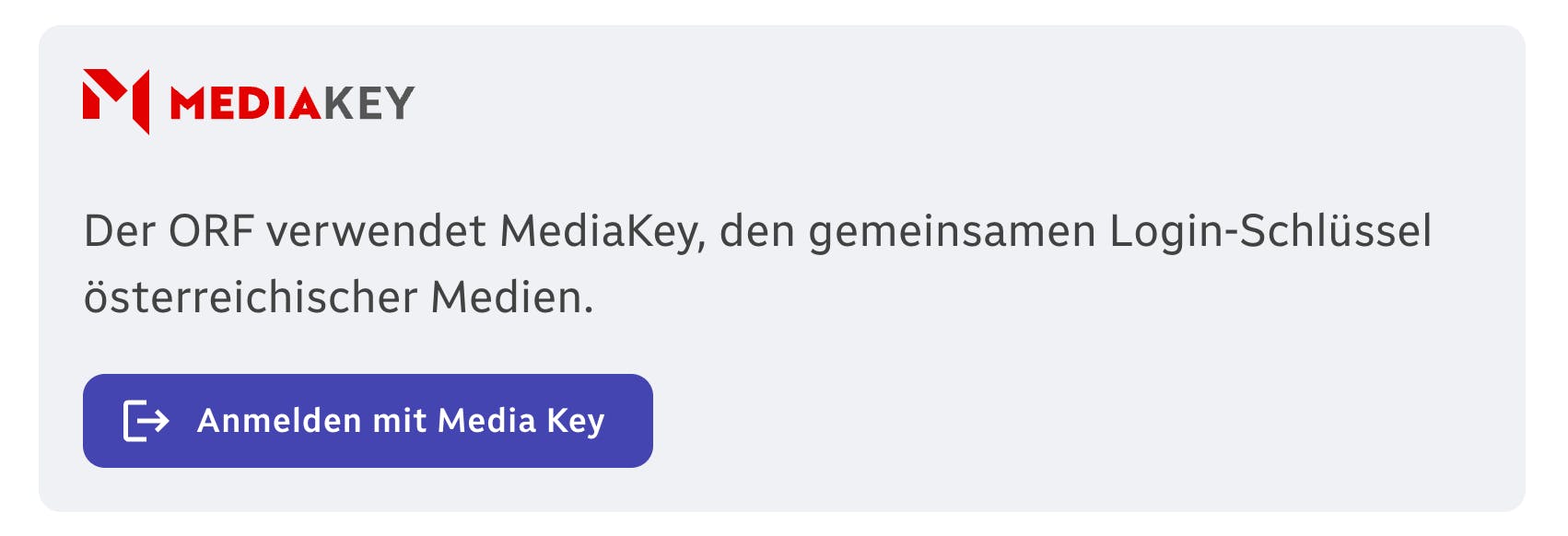 Screenshot Mediaky-Anmeldescreen