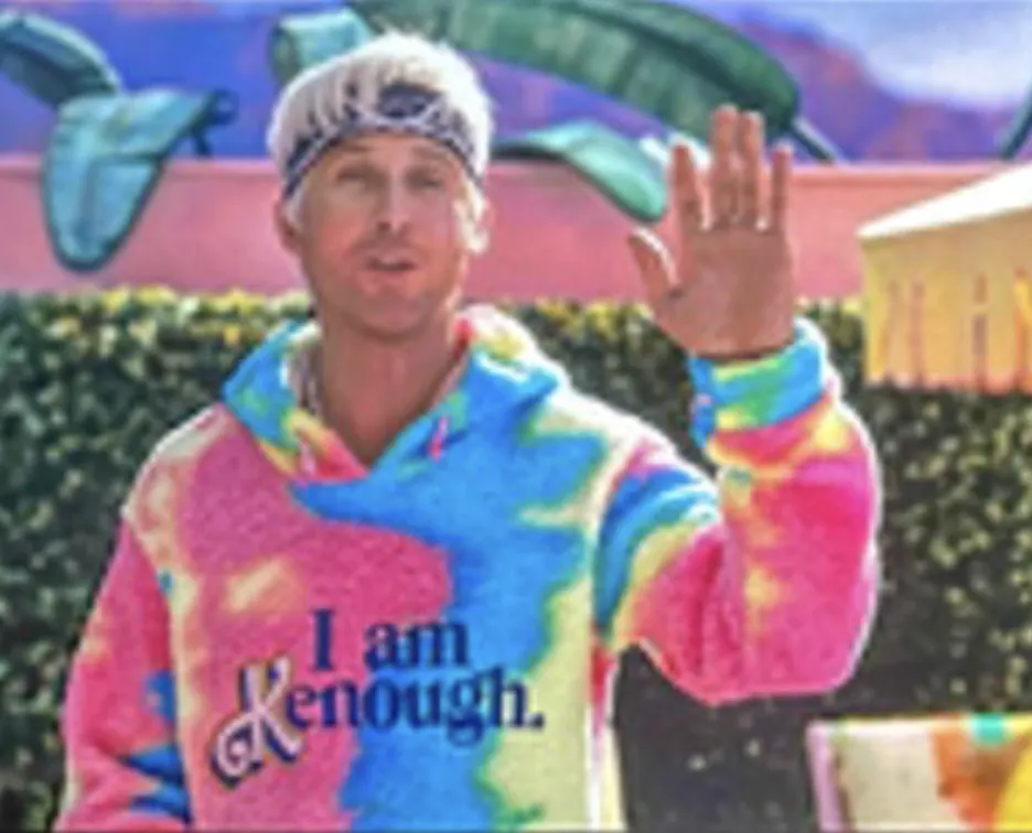 Ken im Blockbuster "Barbie" trägt einen Hoodie mit der Aufschrift "I am Kenough"