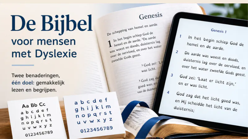 Banner bij De Bijbel voor mensen met dyslexie