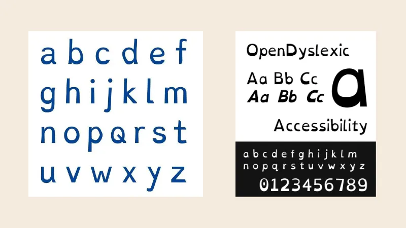 Grace versus OpenDyslexic lettertype. Afbeelding Grace afkomstig van website van 2K (© 2K Denmark).