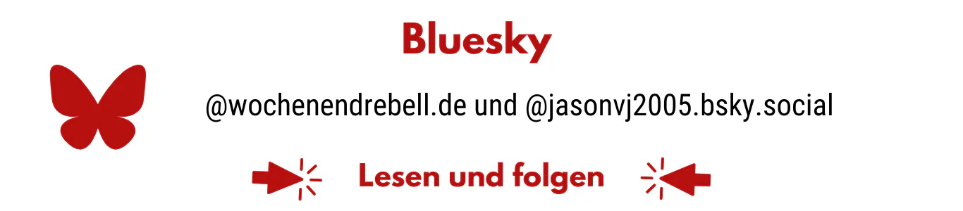 Bluesky-Accounts @wochenendrebell.de und @jasonvj2005.bsky.social