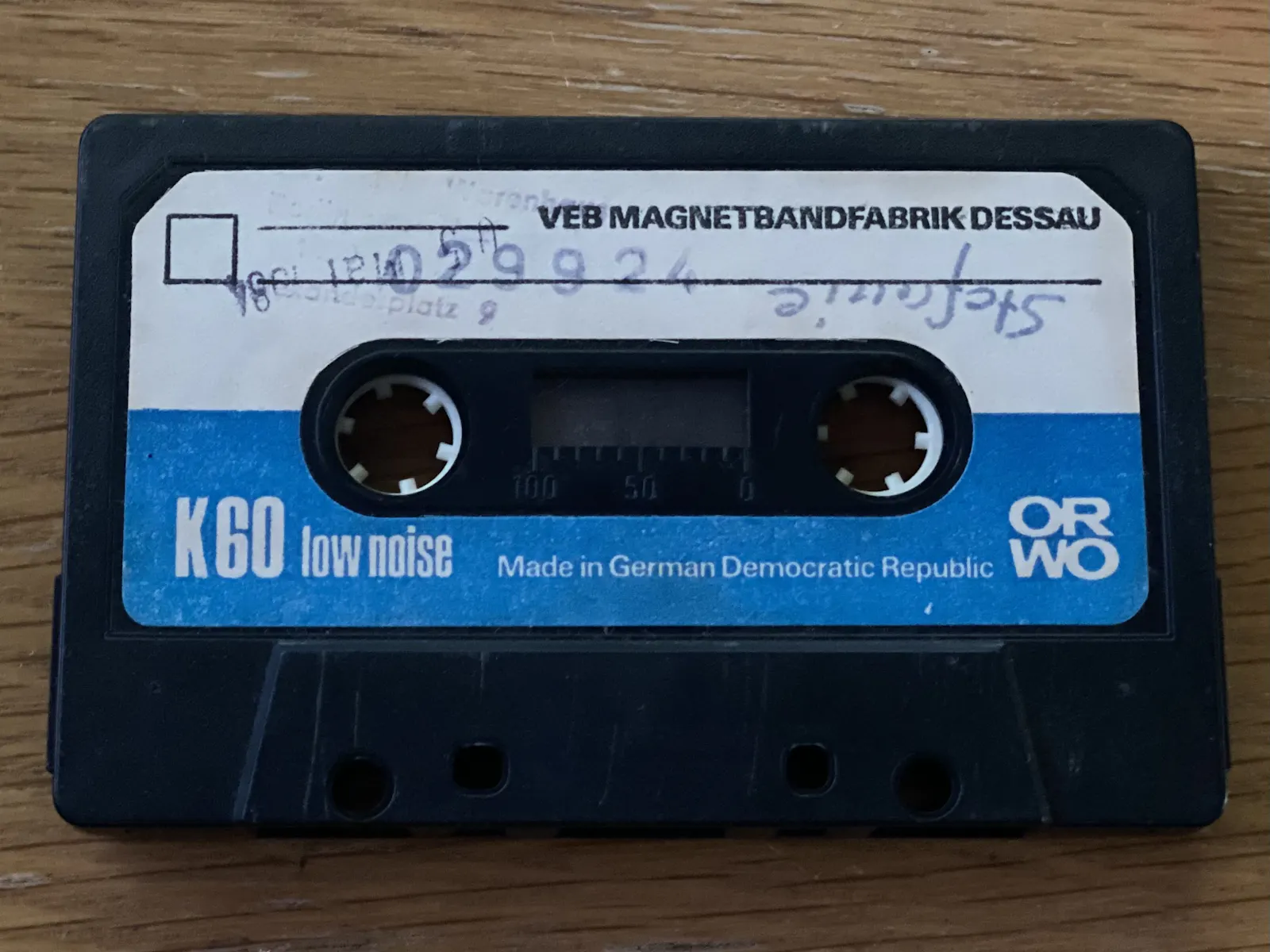 Original Kassette ORWO VEB Magnetbandfabrik Dessau gekauft am 05. Mai 1984