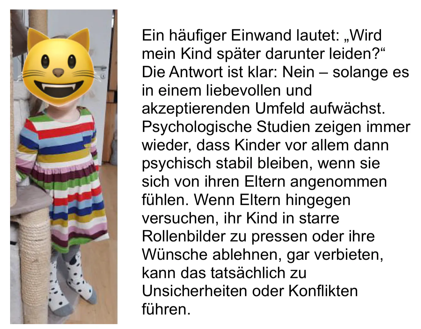 Foto eines Kindes in buntem Kleid