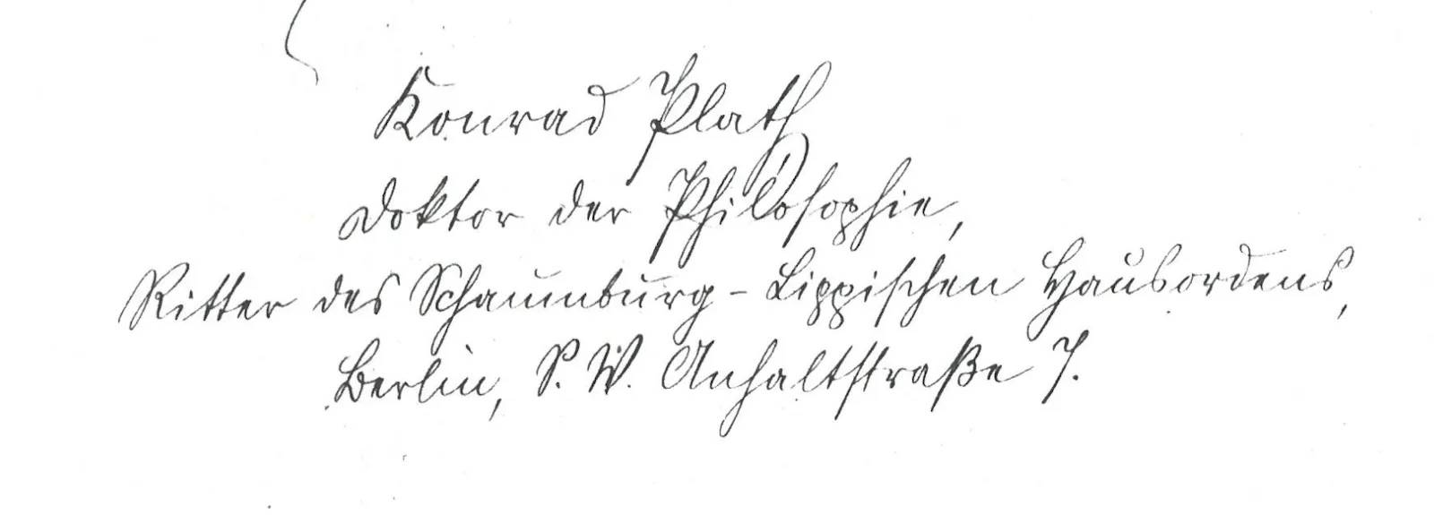 Handschriftliche Unterschrift aus einem Brief zu Beginn des 20. Jahrhunderts in Sütterlin-Schrift.
