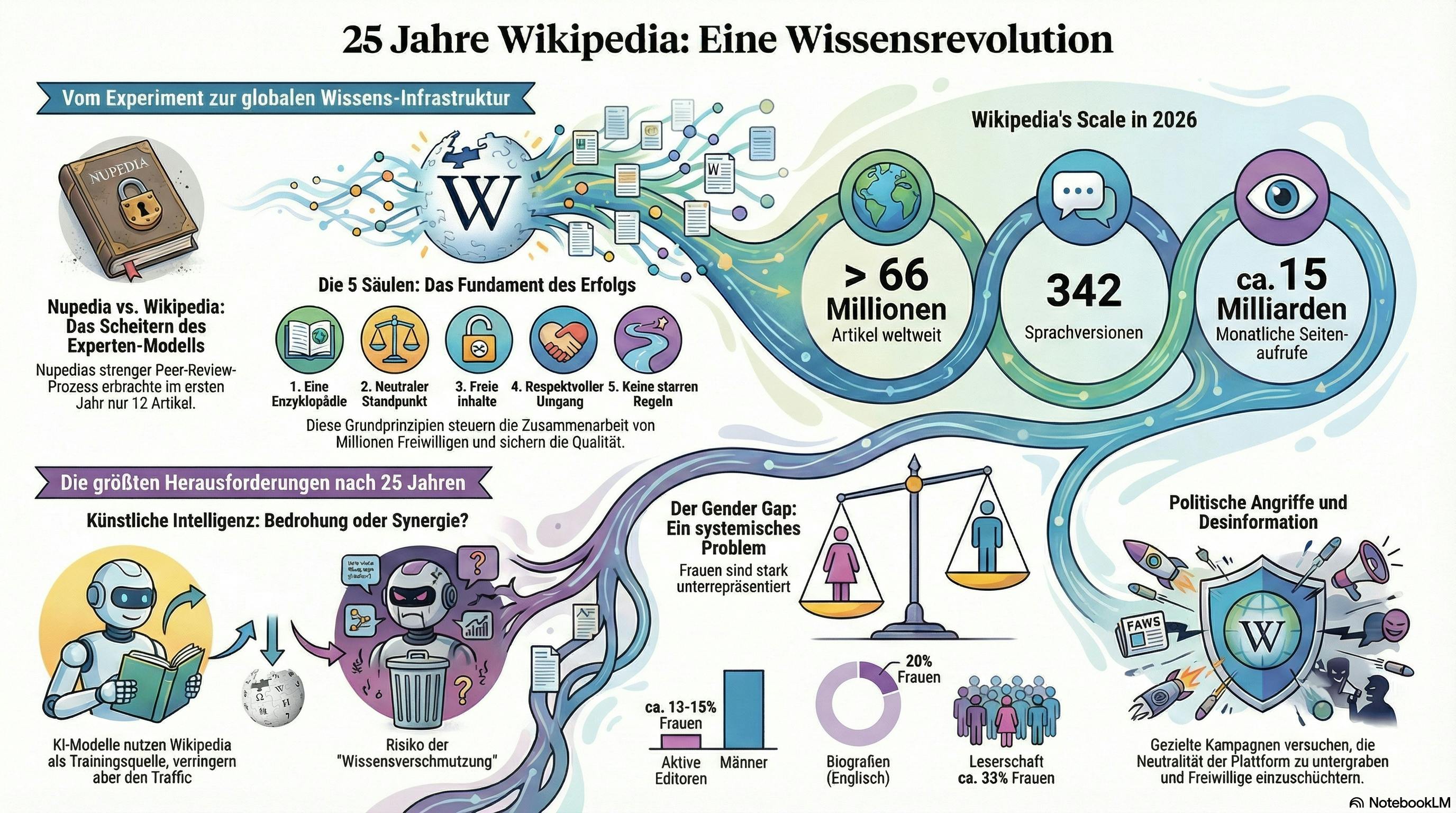 Wikipedia INFO-Grafik: Die 25 jährige Geschichte der Wikipedia