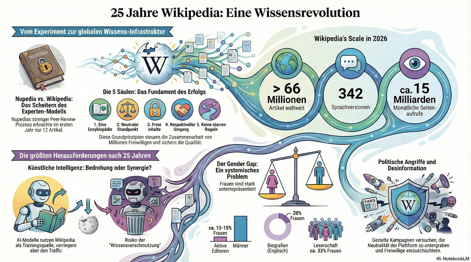 Wikipedia INFO-Grafik: Die 25 jährige Geschichte der Wikipedia