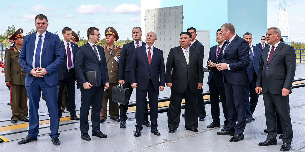 Delegation von Putin und Kim in Russland