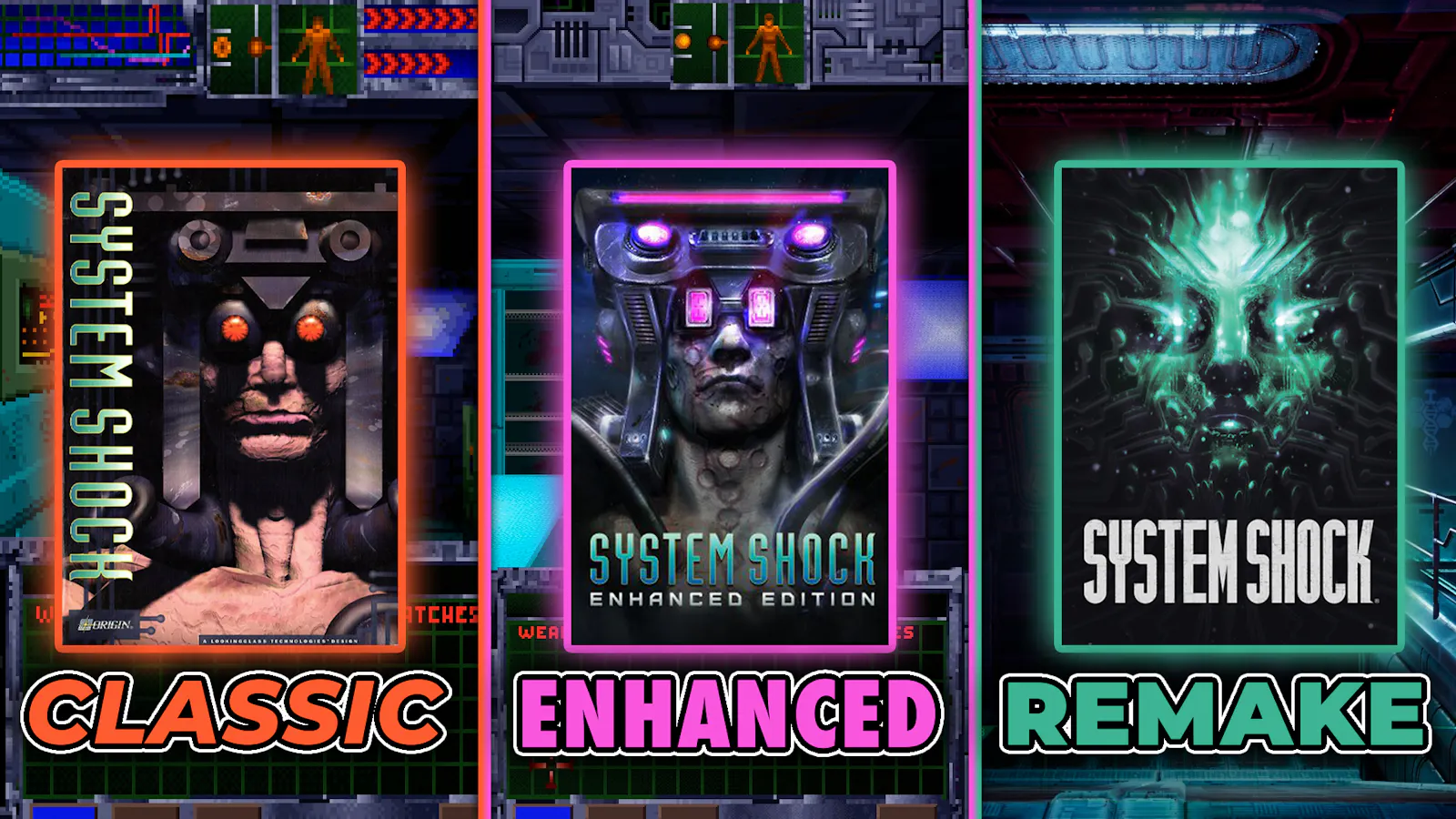 System Shock Classic, Enhanced Edition und Remake Cover