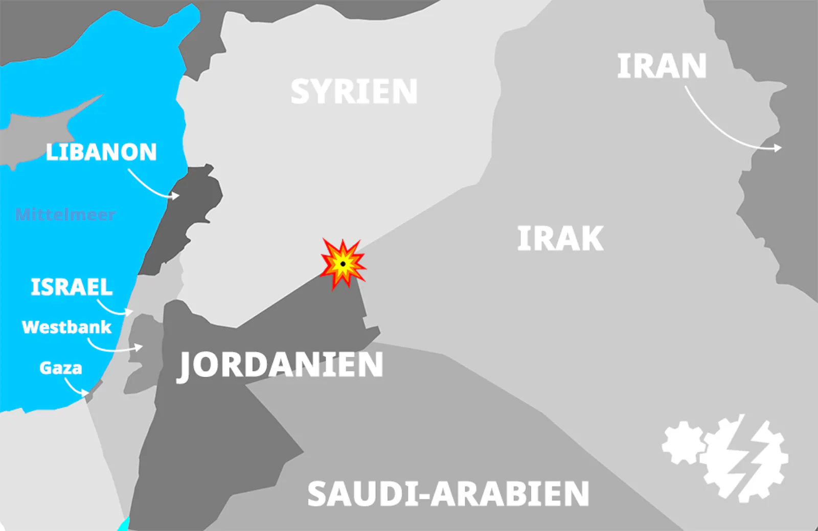 Karte des Angriffs